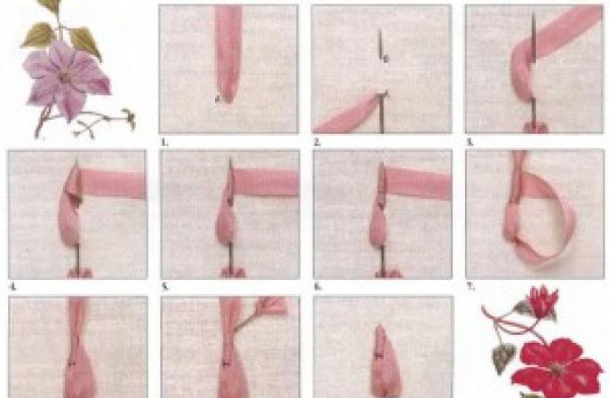 Как делать простые, французские и колониальные узелки в вышивке лентами Видео урок колониальный узелок